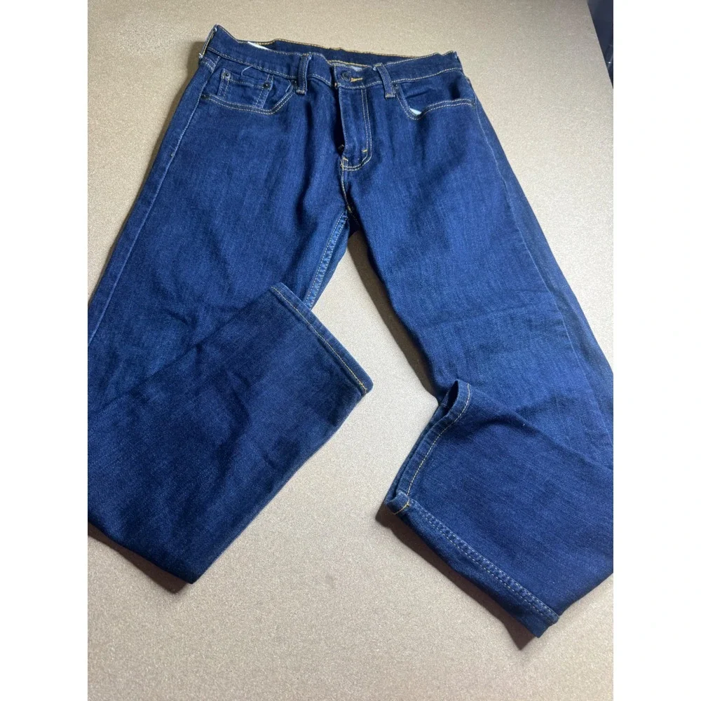 Levis 502 Regular BIG E Taper Jeans Mens 30x30 Dark Wash Indigo Blue Denim VTG